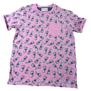 Free Planet Pink Pineapple Print Pocket T Shirt Medium